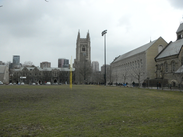 U of T Back Campus field. Soldiers’ Tower in the background.
