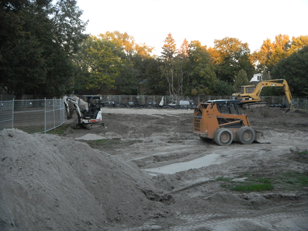 In the throes of construction at Maurice Cody.