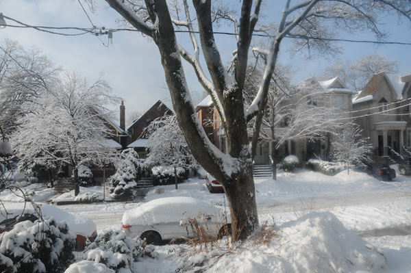 First the ice and then the snow came.